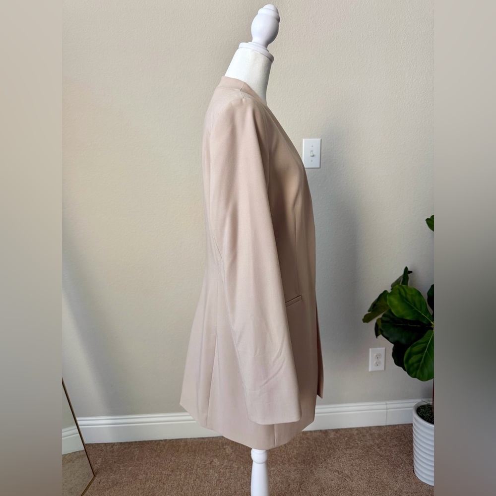 Calvin Klein Contrast Lining Long Roll-Tab Sleeve Open Front Jacket - Picture 5 of 9